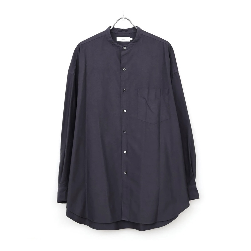 VINCE Navy Button Down Collarless Shirt